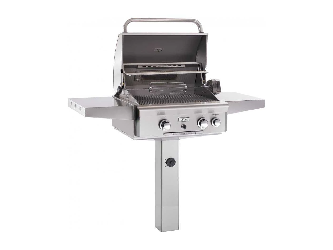 AOG T Series Post Mount 24'' BBQ Grill With Rotisserie And Back Burner - Image 2