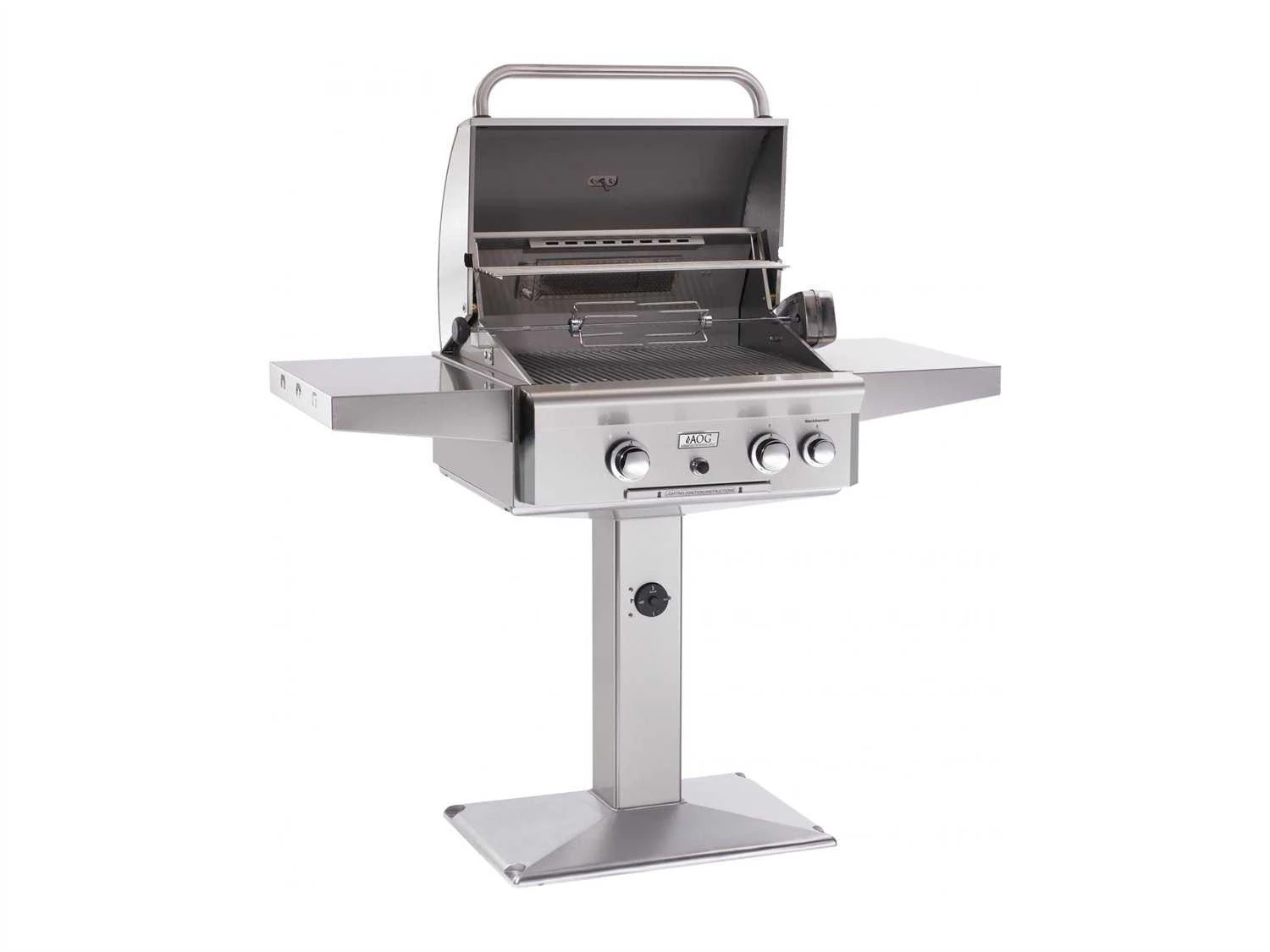 AOG L Series Post Mount 24'' BBQ Grill With Rotisserie And Back Burner - Image 2