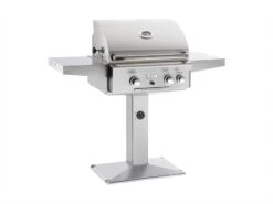 AOG L Series Post Mount 24'' BBQ Grill With Rotisserie And Back Burner