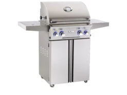 AOG L Series Portable 24'' On Cart BBQ Grill With Rotisserie Back Burner & Side Burner