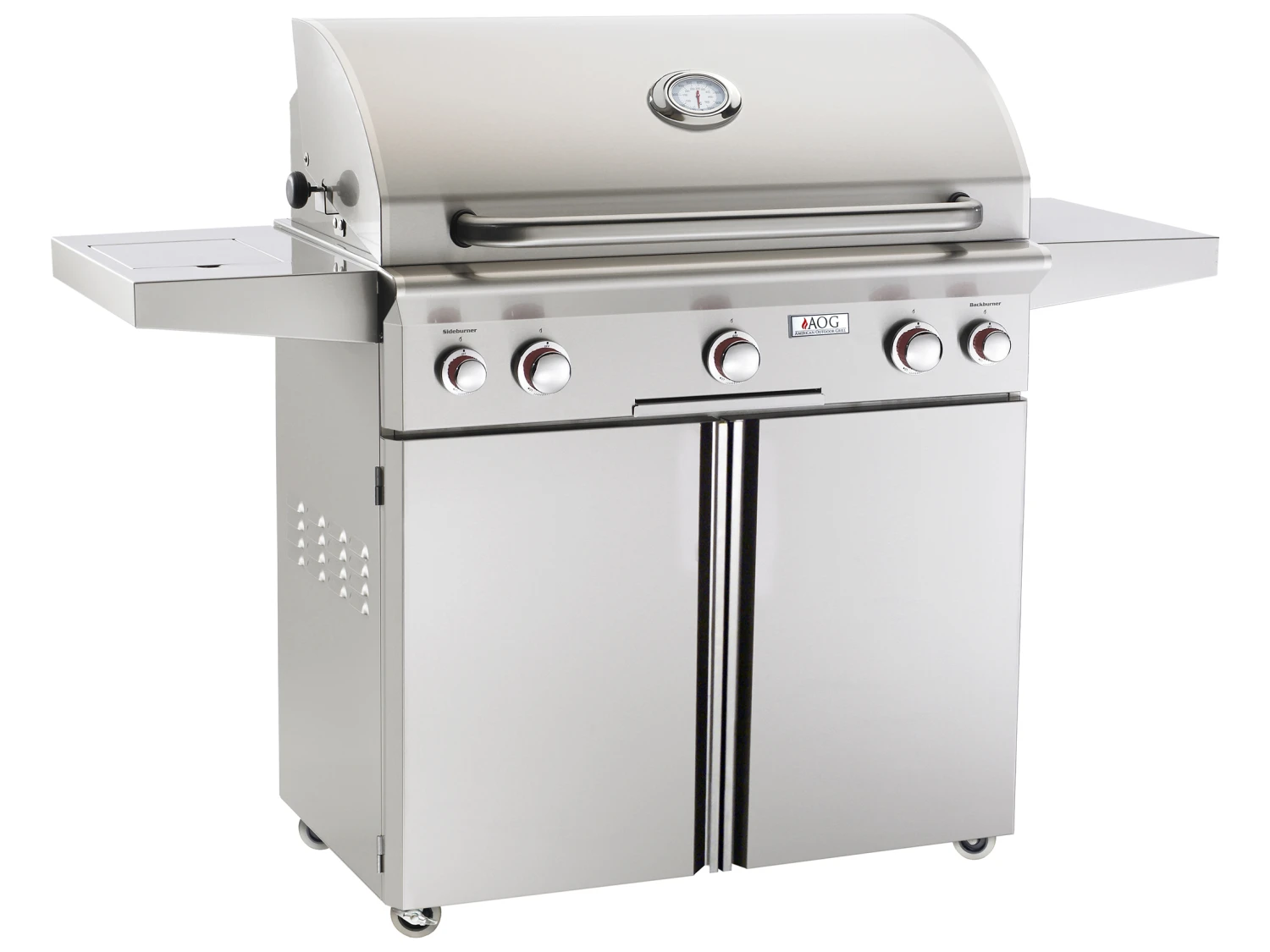 AOG T Series Portable 36'' On Cart BBQ Grill With Rotisserie Back Burner & Side Burner