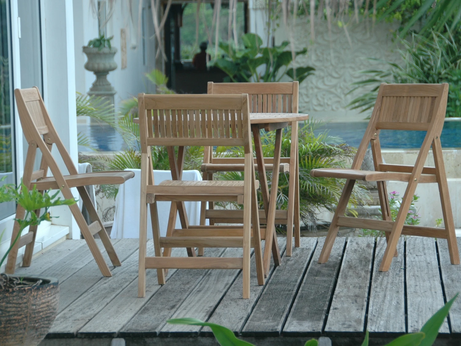 Anderson Teak Windsor 5-Piece Round Bistro Set - Image 2