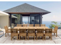 Anderson Teak Valencia Sahara 13-Piece Rectangular Dining Set