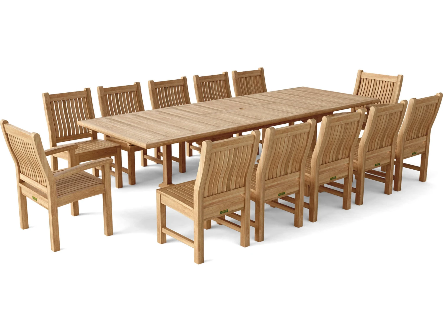 Anderson Teak Valencia Sahara 13-Piece Rectangular Dining Set - Image 2