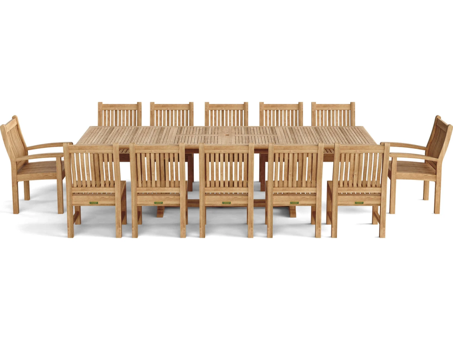 Anderson Teak Valencia Sahara 13-Piece Rectangular Dining Set - Image 3