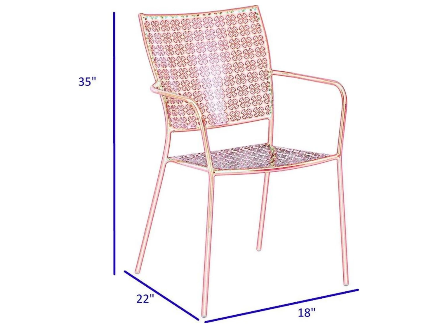 Alfresco Home Martini Cherry Pie Iron Dining Set - Image 9