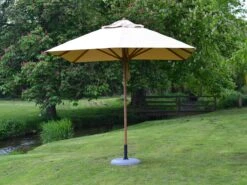 Bambrella Levante Wood 8.5' Square Pulley Lift Umbrella