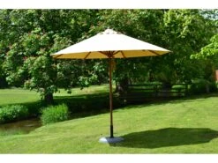 Bambrella Levante Wood 10' Round Pulley Lift Umbrella With 2 Inch Pole