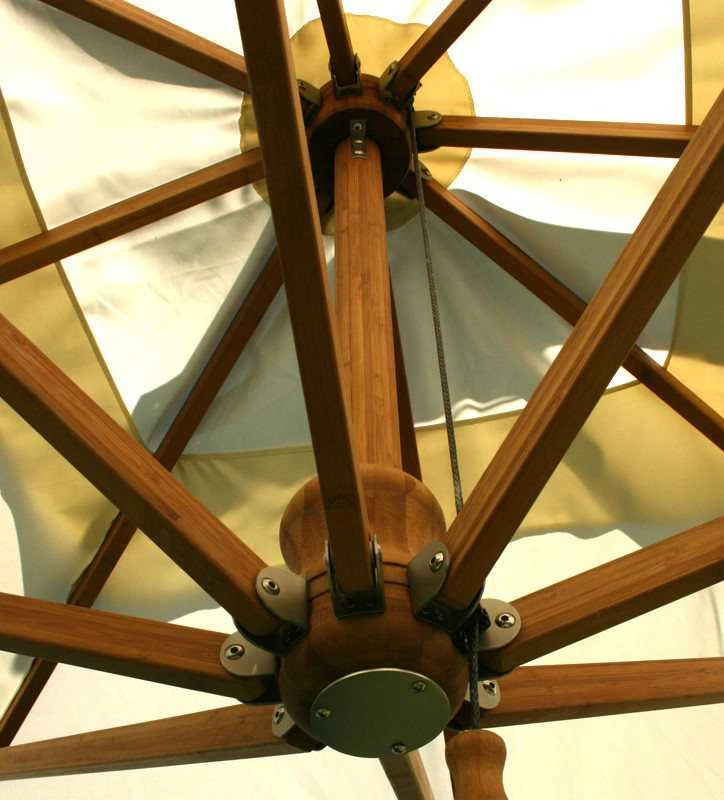 Bambrella Levante Sidewind 10' Square Crank Lift Manual Tilt Cantilever Umbrella - Image 4