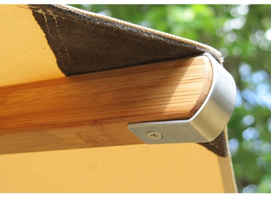 Bambrella Levante Wood 11' Square Pulley Lift Umbrella - Image 2