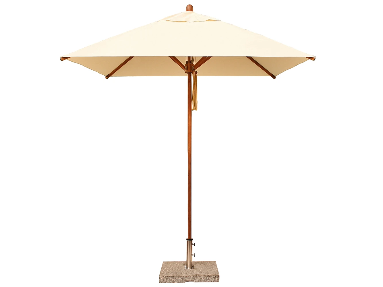 Bambrella Levante Wood 11' Square Pulley Lift Umbrella - Image 5