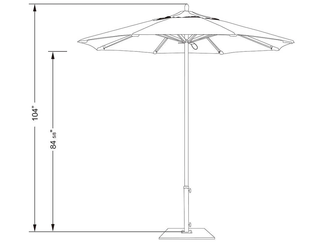 California Umbrella Quick Ship Rodeo Series 7.5 Foot Octagon Market Aluminum Umbrella With Push Lift System - Image 3