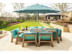 California Umbrella Quick Ship Venture Series 11 Foot Octagon Market Aluminum Umbrella With Pulley Lift System