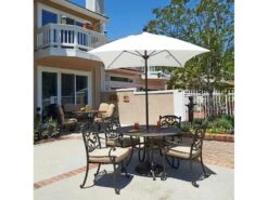 California Umbrella Quick Ship Venture Series 6 Foot Square Market Aluminum Umbrella With Push Lift System