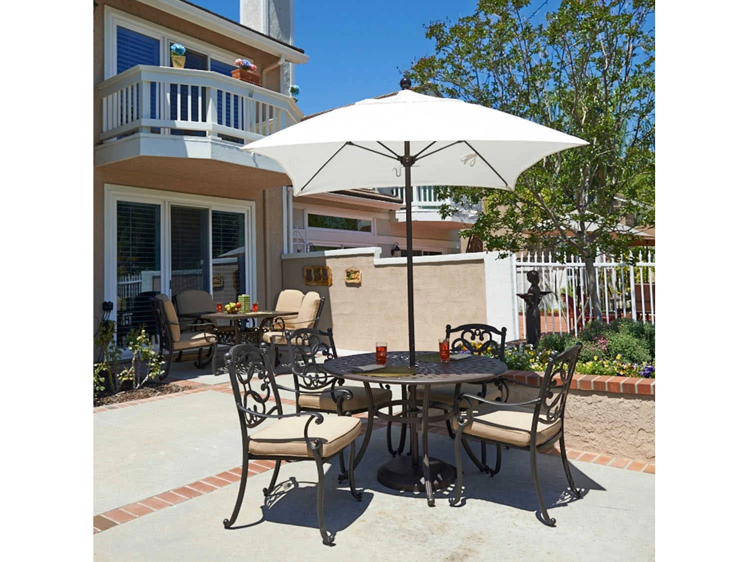 California Umbrella Quick Ship Venture Series 6 Foot Square Market Aluminum Umbrella With Push Lift System