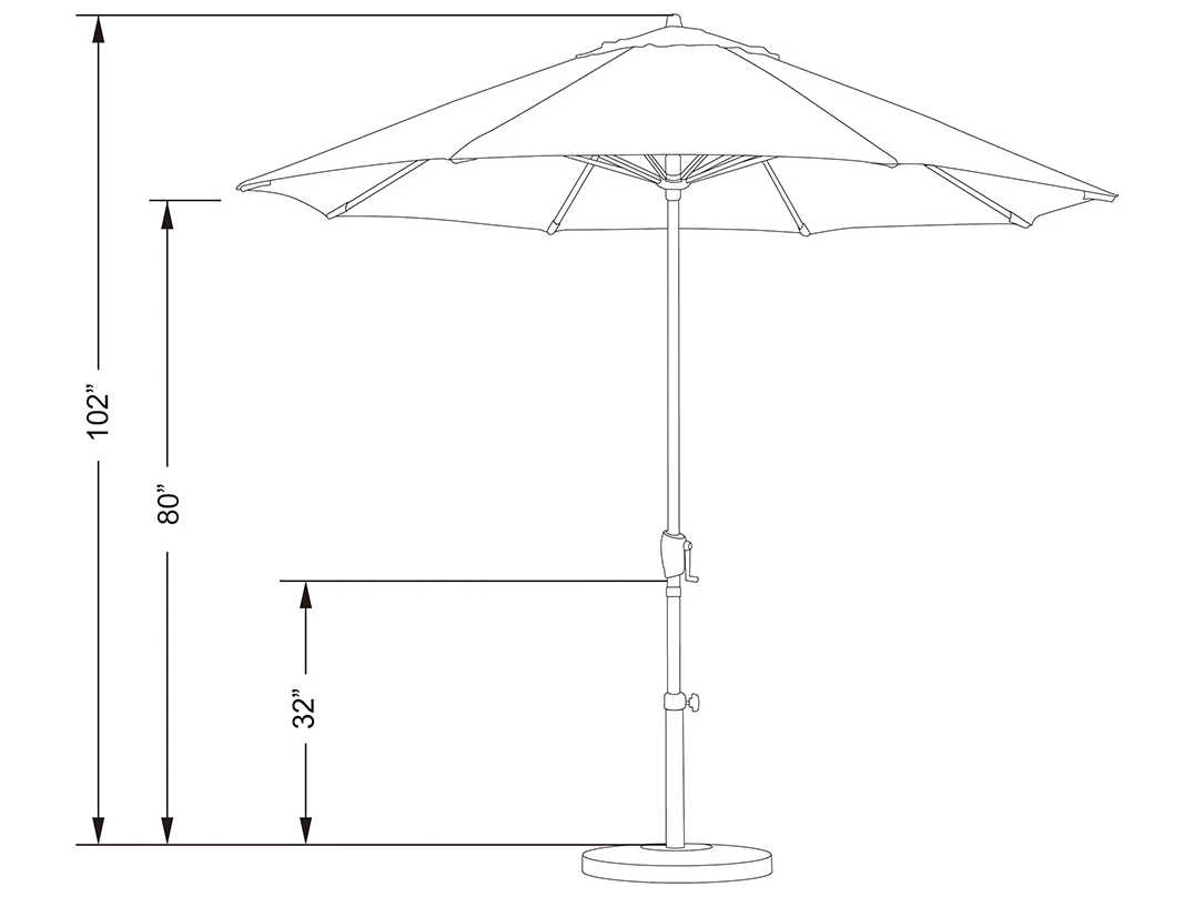 California Umbrella Quick Ship Casa Series 9 Foot Octagon Market Aluminum Umbrella With Crank Lift System - Image 18