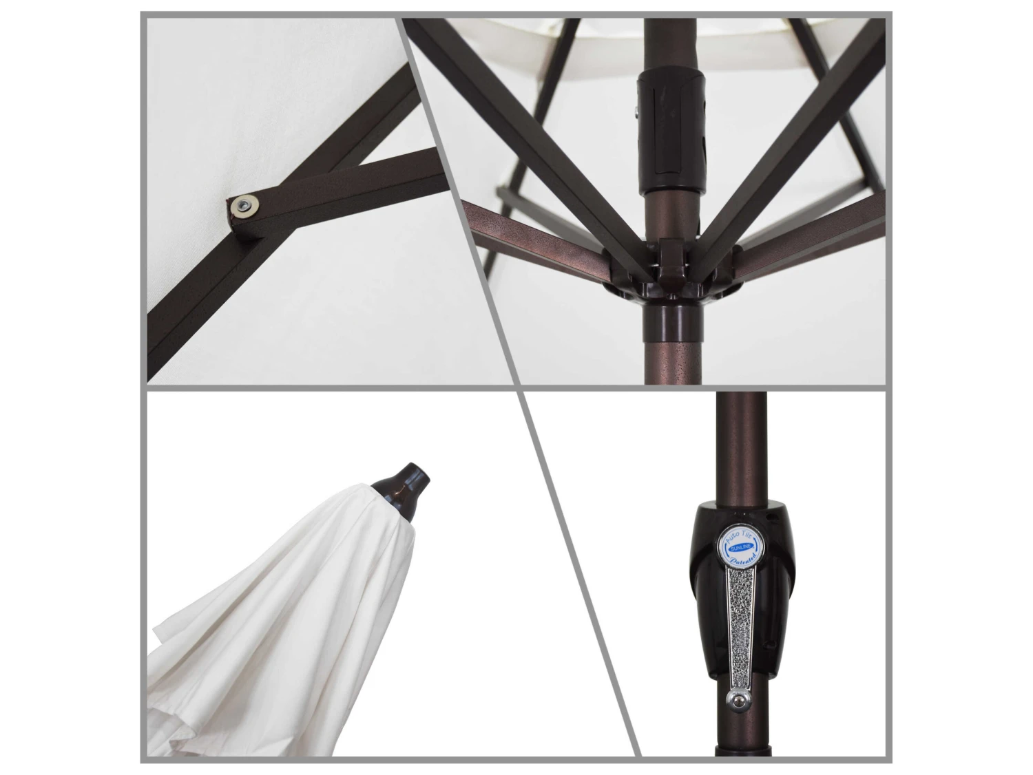 California Umbrella Quick Ship Casa Series 9 Foot Octagon Market Aluminum Umbrella With Crank Lift System - Image 2