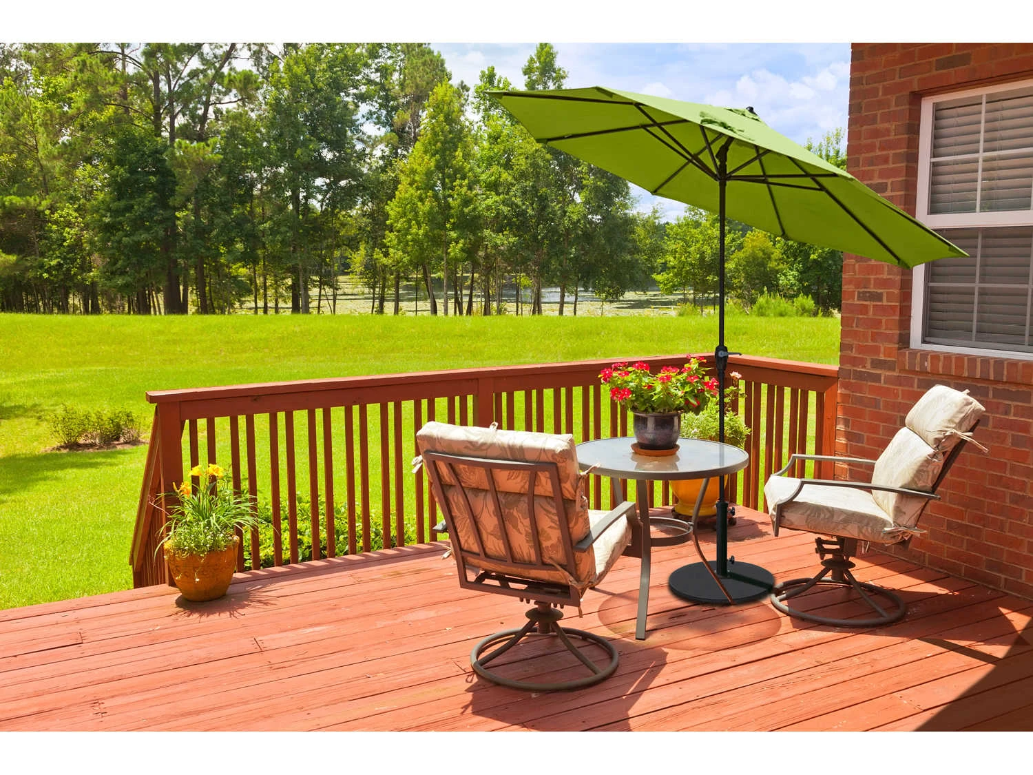 California Umbrella Quick Ship Casa Series 9 Foot Octagon Market Aluminum Umbrella With Crank Lift System - Image 8