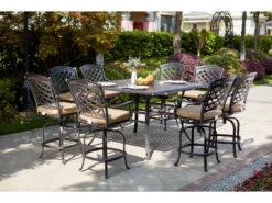 Darlee Outdoor Living Sedona Cast Aluminum Antique Bronze 9 Piece Counter Set