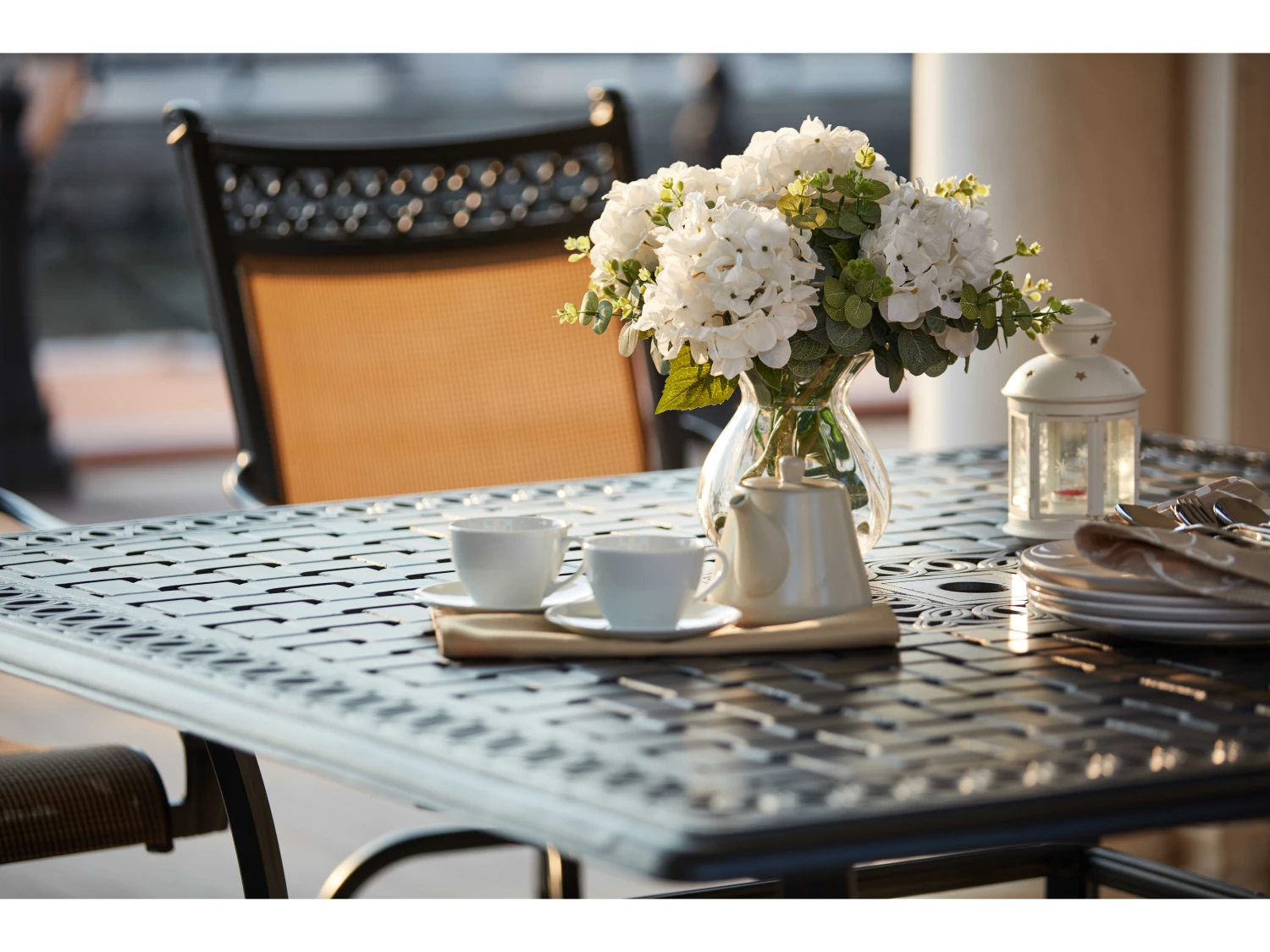 Darlee Outdoor Living Mountain View Sling Cast Aluminum Antique Bronze 9 Piece Counter Set - Image 6