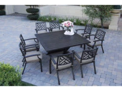 Darlee Outdoor Living Brooklyn Aluminum Multibrown 9 Piece Dining Set