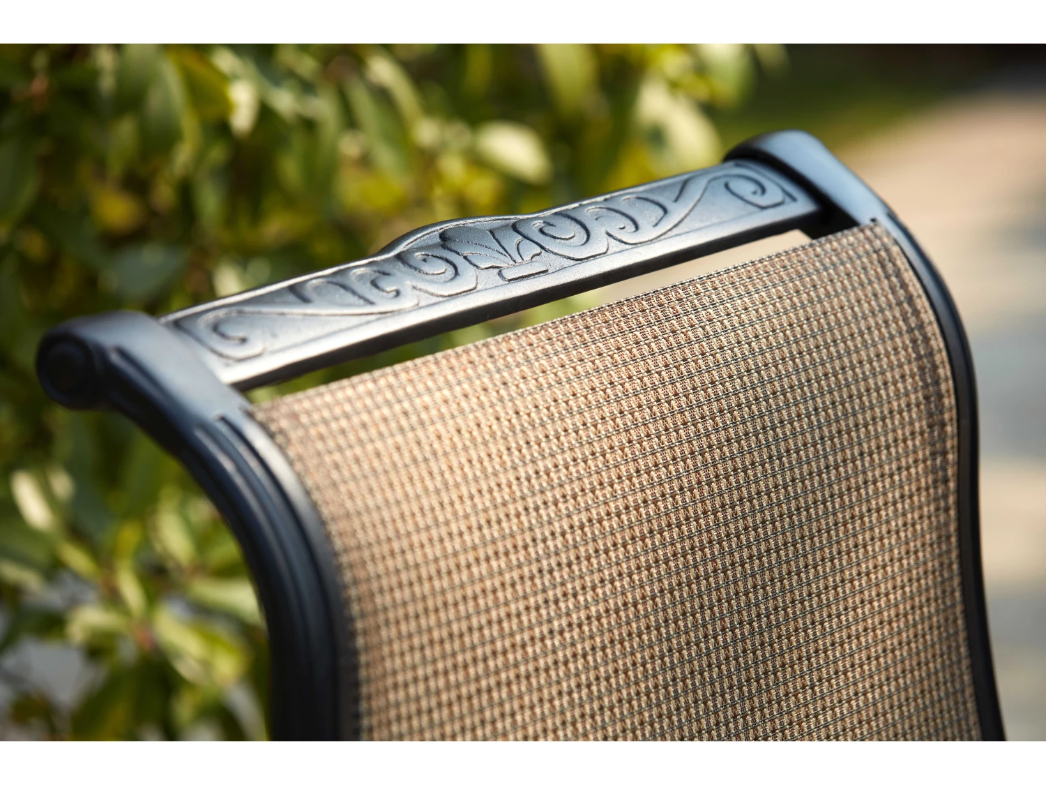 Darlee Outdoor Living Monterey Sling Cast Aluminum Antique Bronze 9 Piece Fire Pit Counter Set - Image 2