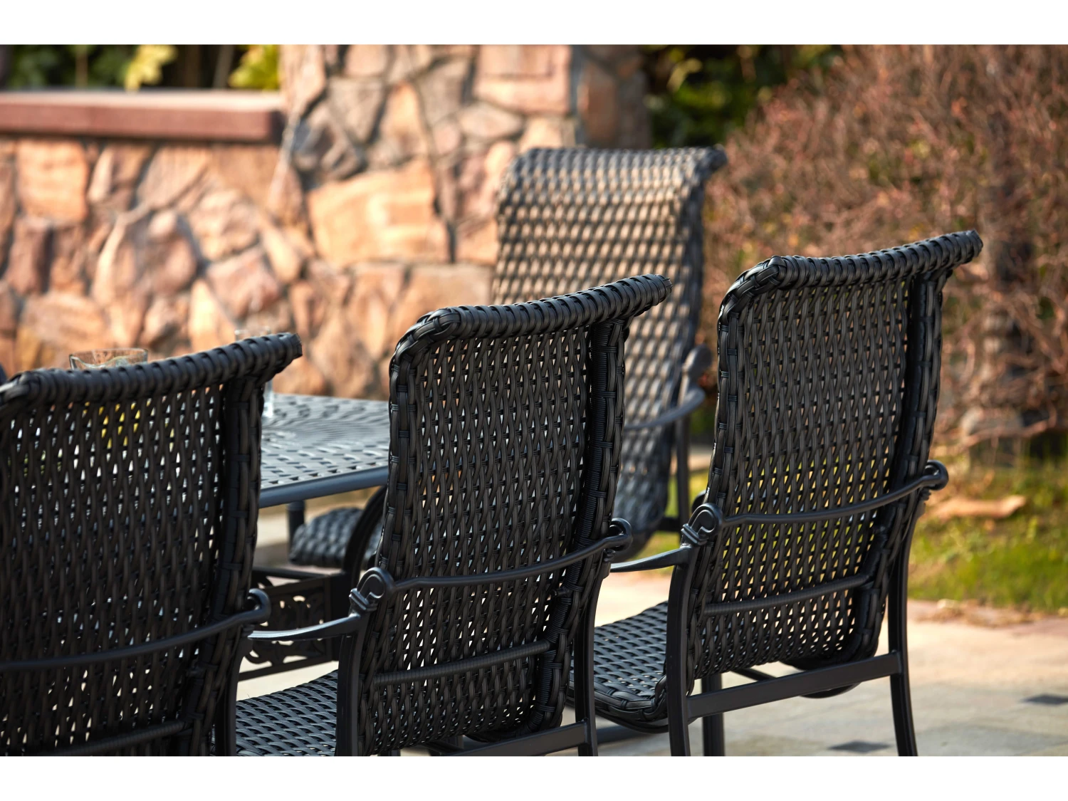 Darlee Outdoor Living Victoria Wicker Espresso 9 Piece Dining Set - Image 3