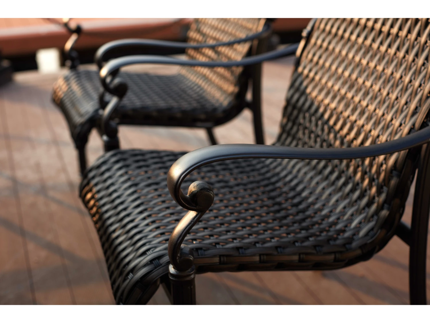 Darlee Outdoor Living Victoria Wicker Espresso 9 Piece Dining Set - Image 4