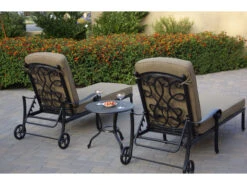 Darlee Outdoor Living Santa Monica Cast Aluminum Antique Bronze 3 Piece Lounge Set