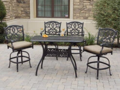 Darlee Outdoor Living Santa Monica Cast Aluminum Antique Bronze 5 Piece Counter Set