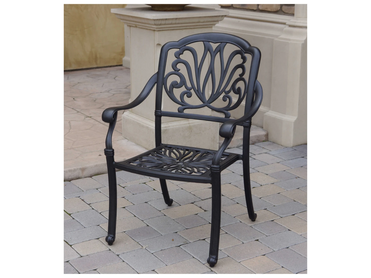 Darlee Outdoor Living Elisabeth Cast Aluminum Antique Bronze 5 Piece Dining Set - Image 4