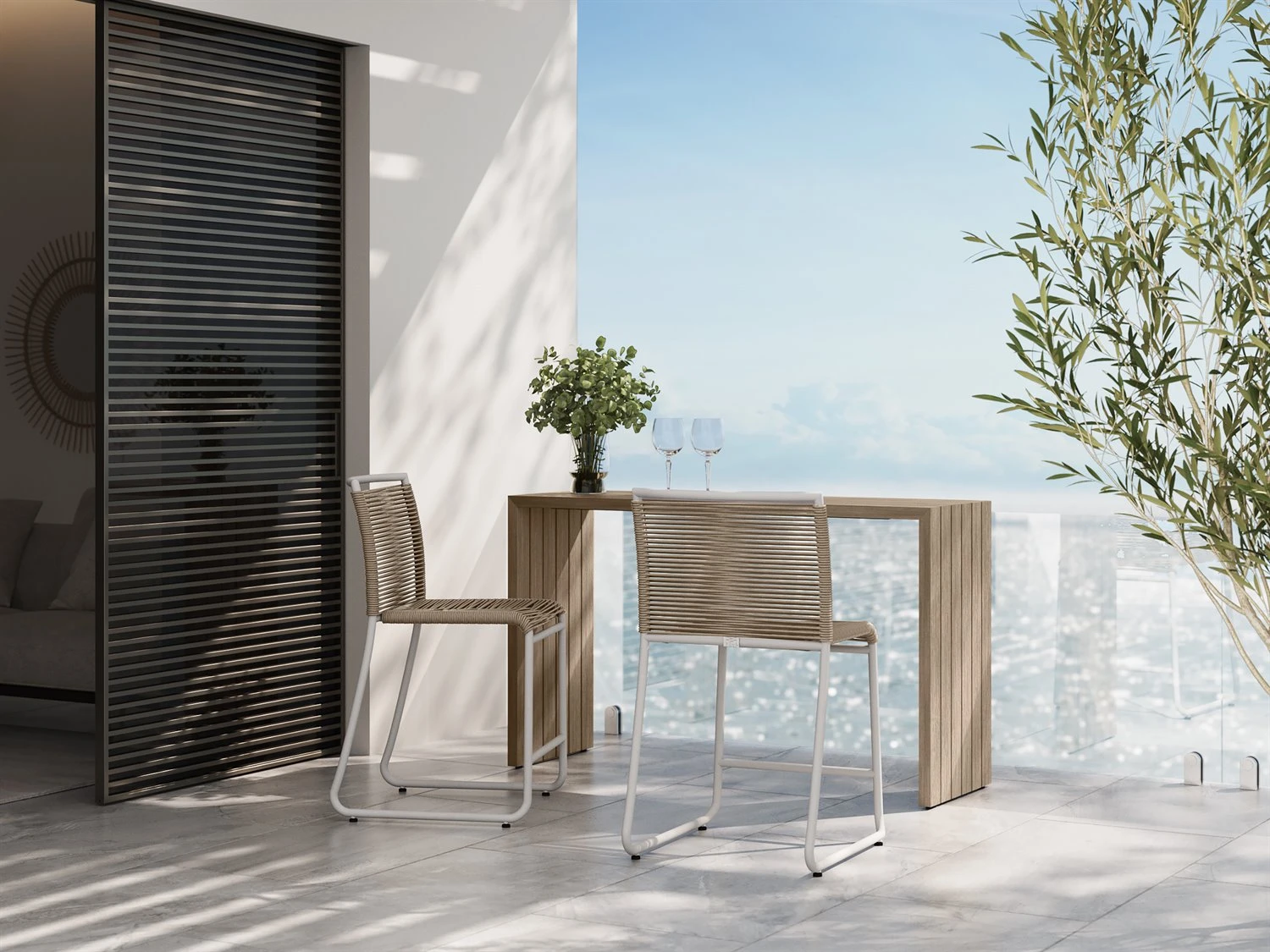 Ebel Monaco Wicker Counter Set