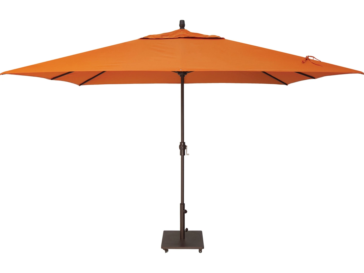 Treasure Garden Special Order Sunbrella Market Aluminum 8' X 11' Crank Lift Rectangular Umbrella - Image 2