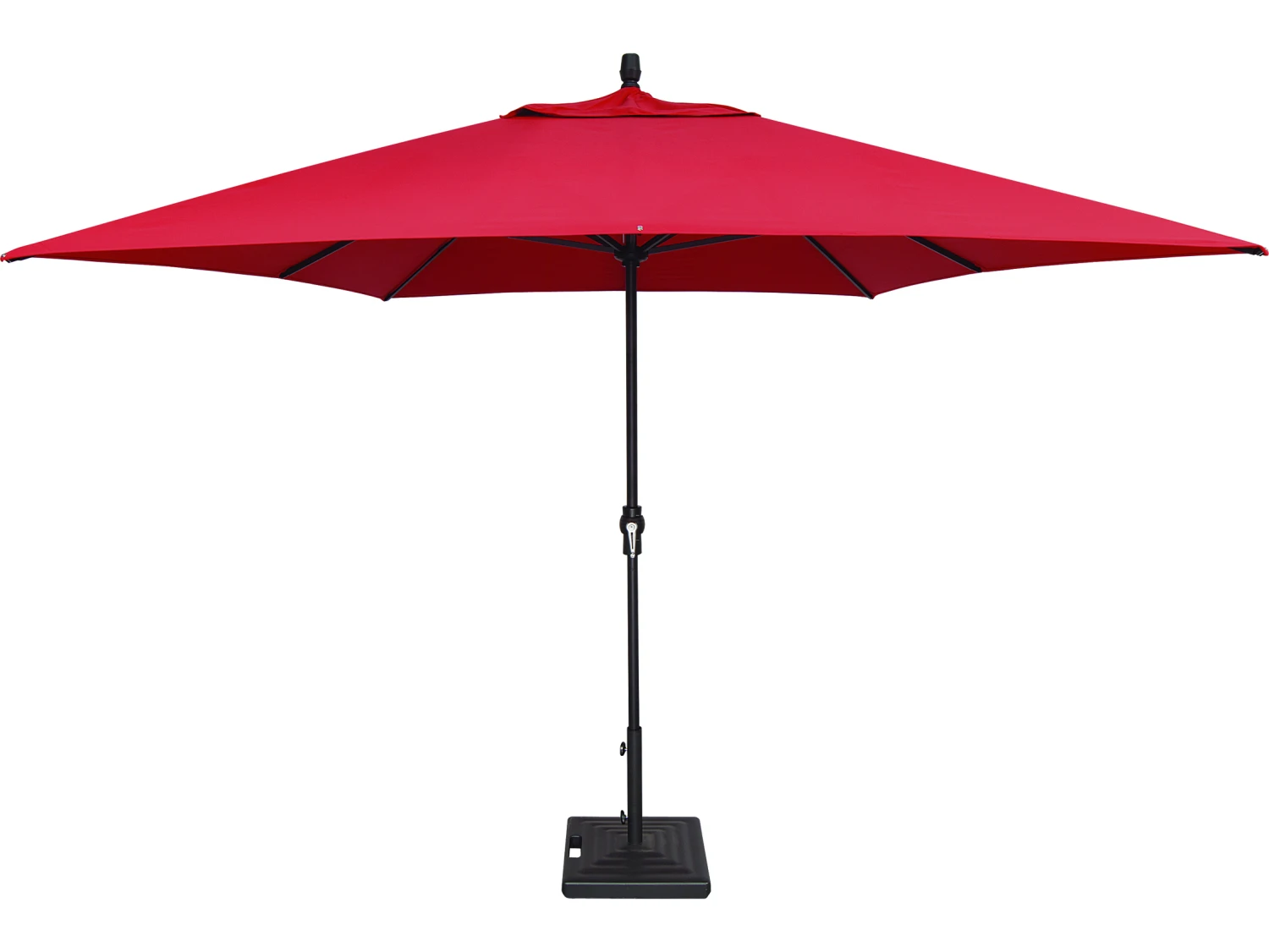 Treasure Garden Special Order Sunbrella Market Aluminum 8' X 11' Crank Lift Rectangular Umbrella - Image 4