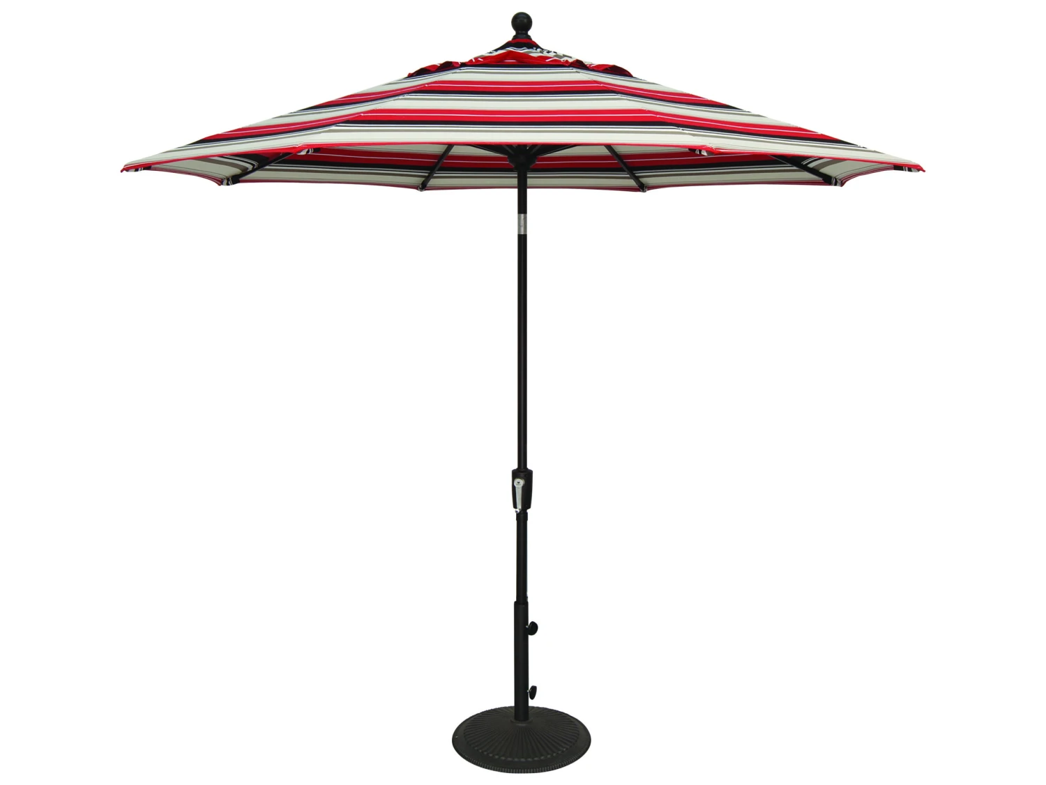 Treasure Garden Market Aluminum 9' Foot Wide Crank Lift Push Button Tilt Umbrella - Image 5