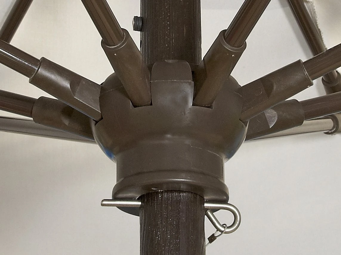 Fiberbuilt Umbrellas Prestige Diamante 11' Octagon Pulley & Pin Fiber Teak Umbrella - Image 2