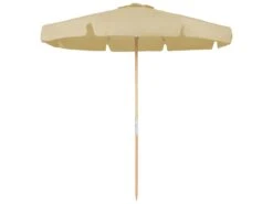 Fiberbuilt Umbrellas Beach Oakwood Natural Oak 7.5' Octagon Push Up Umbrella