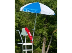 Frankford Quick Ship Lifeguard Aluminum Silver Anodized 6.5 Foot Wide Hexagon Manual Lift Umbrella - Steel Ribs