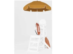 Frankford Lifeguard Custom Aluminum Silver Anodized 6.5 Foot Wide Hexagon Manual Lift Umbrella - Steel Ribs