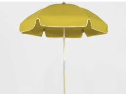 Frankford Emerald Custom Beach Ash Wood 6.5 Foot Wide Hexagon Manual Lift Umbrella