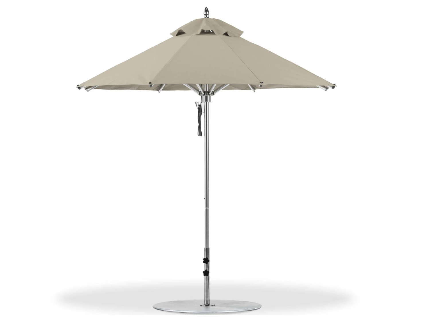 Frankford Greenwich Aluminum Silver Anodized 7.5 Foot Wide Octagon Pulley Lift Umbrella - Image 7