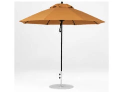 Frankford Monterey Custom Market Fiberglass 9 Foot Wide Octagon Pulley Lift Umbrella