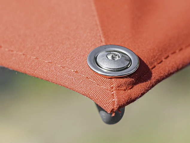 Frankford Aurora Custom Cantilever Fiberglass Brushed Silver 13' Foot Octagon Crank Lift Infinity Tilt Umbrella - Image 5