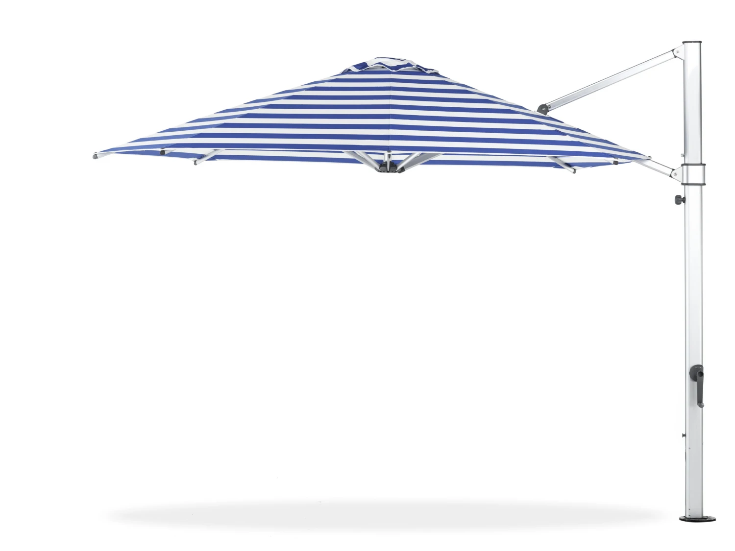 Frankford Aurora Stripe Cantilever Fiberglass Brushed Silver 13 Foot Octagon Crank Lift Infinity Tilt Umbrella - Image 2