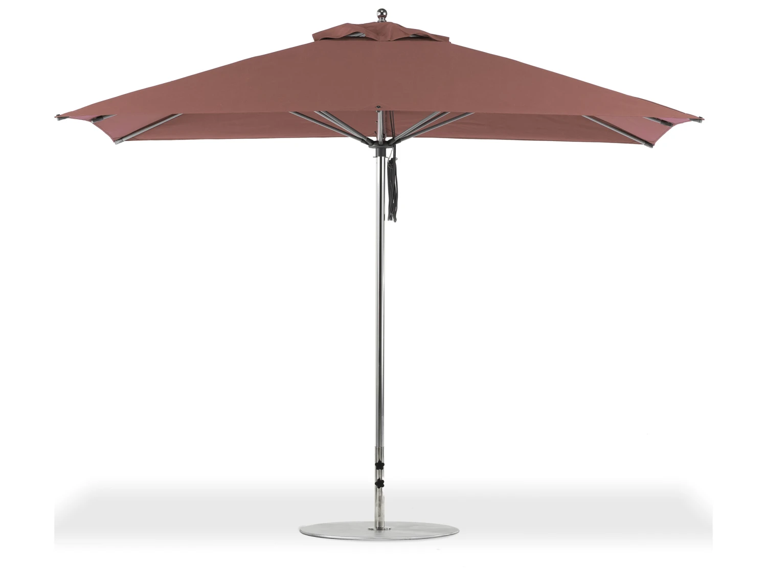 Frankford G-Series Monterey Market Aluminum Silver Anodized 11'' X 8.5'' Rectangular Double Pulley Lift Umbrella - Image 10