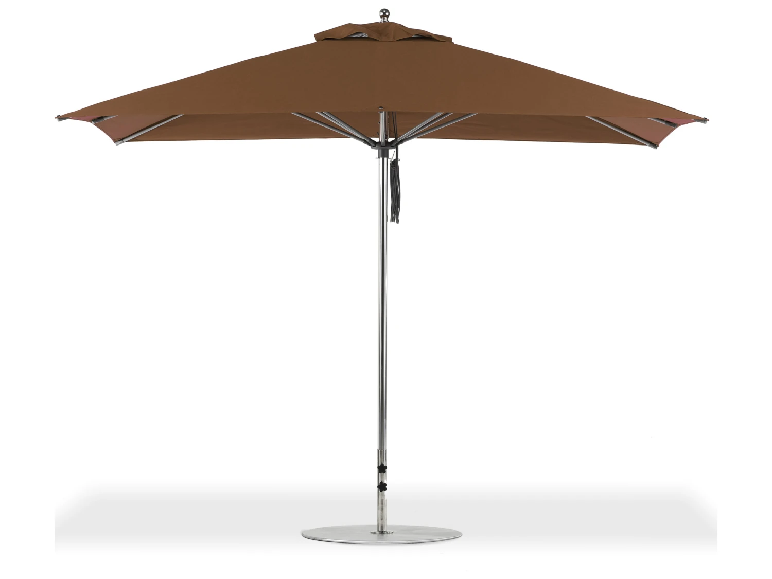 Frankford G-Series Monterey Market Aluminum Silver Anodized 11'' X 8.5'' Rectangular Double Pulley Lift Umbrella - Image 11