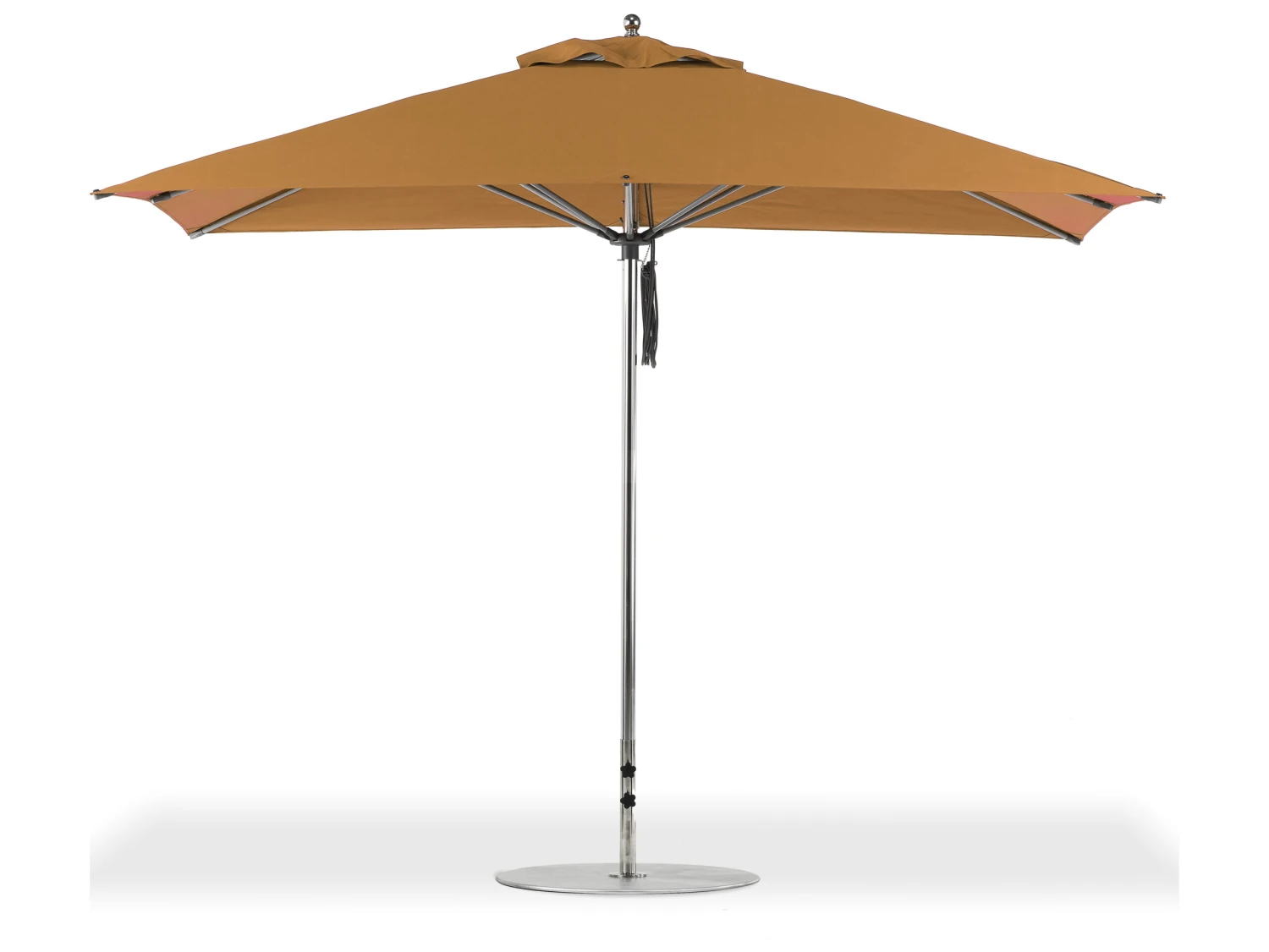 Frankford G-Series Monterey Market Aluminum Silver Anodized 11'' X 8.5'' Rectangular Double Pulley Lift Umbrella - Image 12