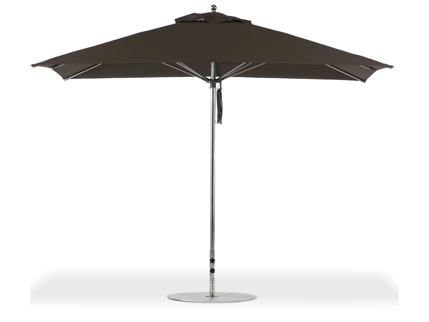 Frankford G-Series Monterey Market Aluminum Silver Anodized 11'' X 8.5'' Rectangular Double Pulley Lift Umbrella - Image 14