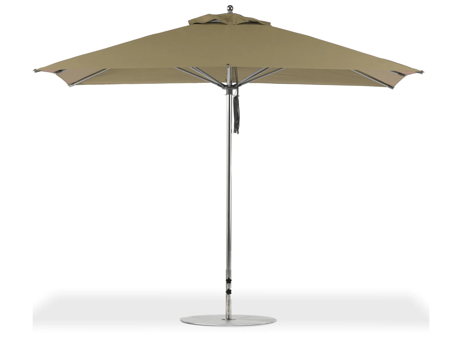 Frankford G-Series Monterey Market Aluminum Silver Anodized 11'' X 8.5'' Rectangular Double Pulley Lift Umbrella - Image 15