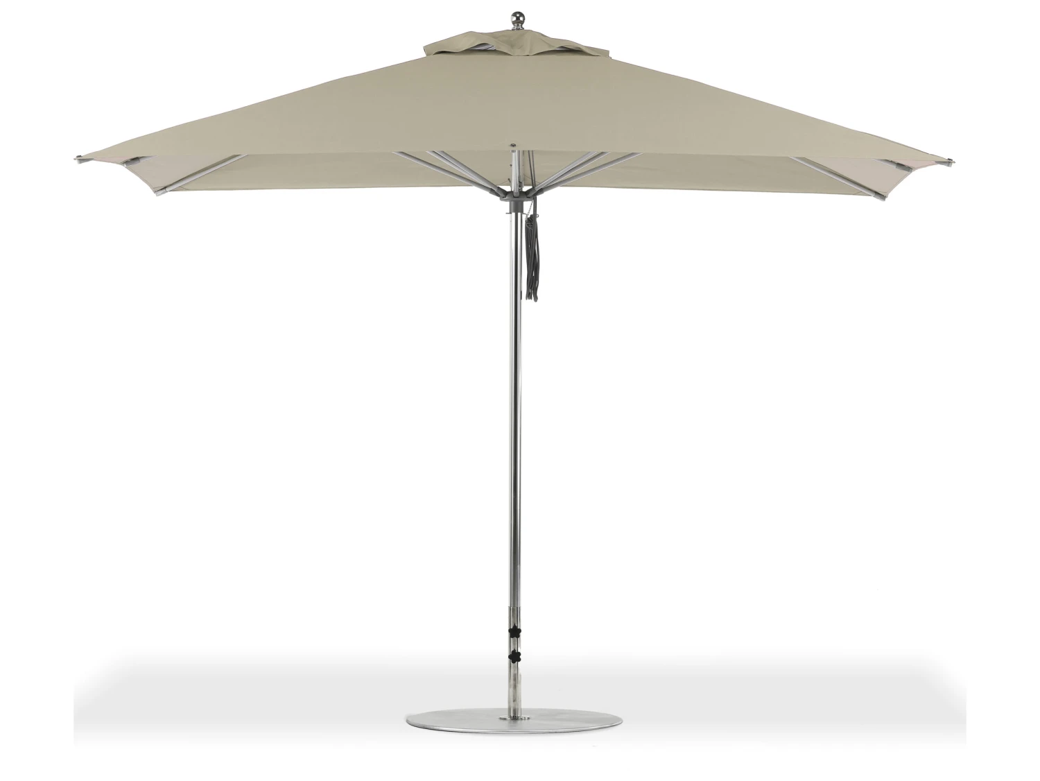 Frankford G-Series Monterey Market Aluminum Silver Anodized 11'' X 8.5'' Rectangular Double Pulley Lift Umbrella - Image 16